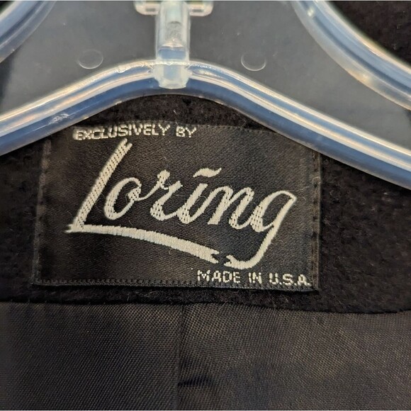 Fortsmann by Loring Black wool double breasted jacket full length coat size M - Picture 5 of 10